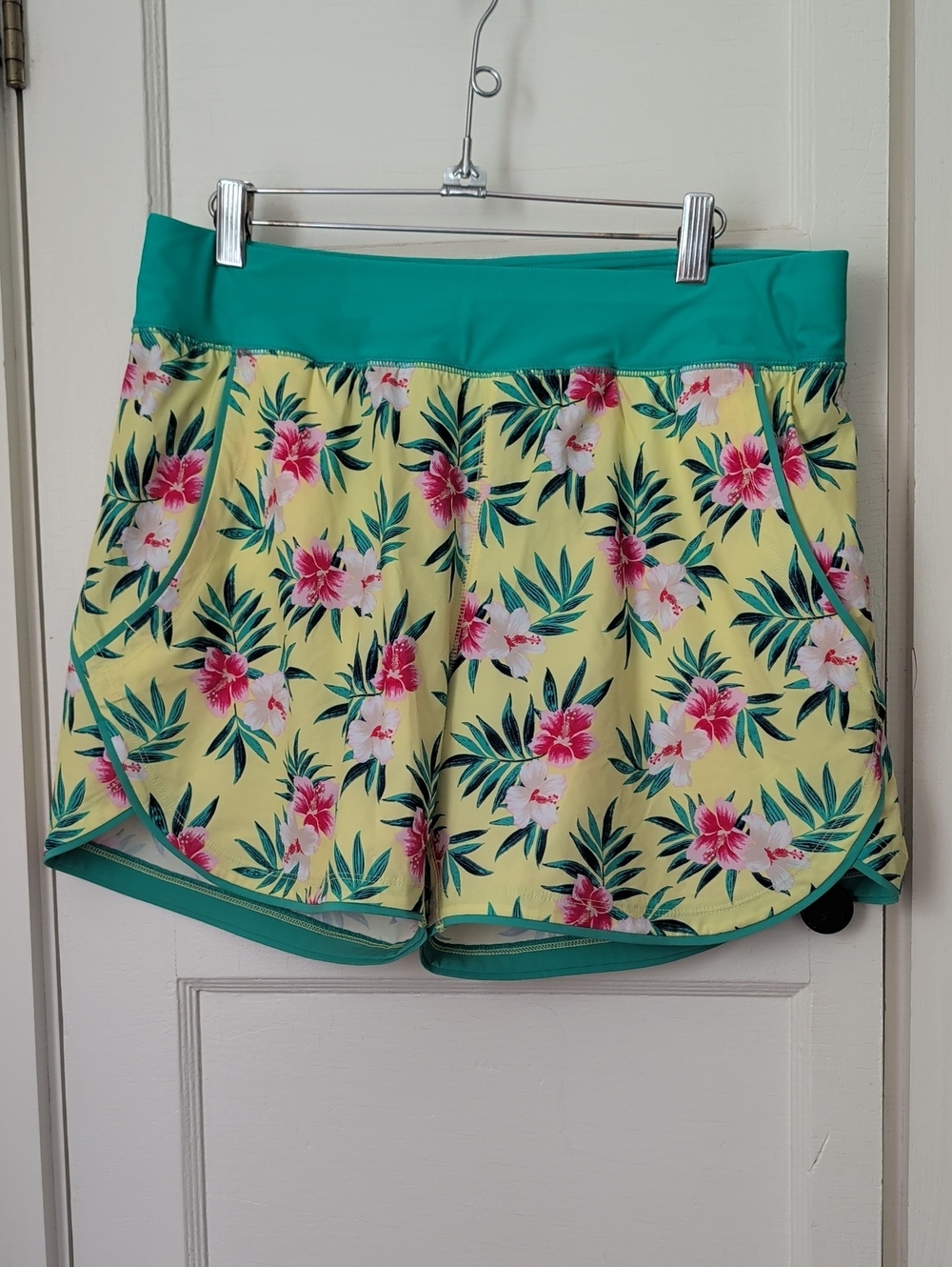💚 💛 Land's End 12 Shorts Women’s Tropical Floral Lined Pants Sports Swimsuit
